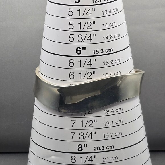 VTG Caravantes Sterling Silver Wave Cuff Bracelet 7" Signed C11 Mexico 1980s - Picture 10 of 10